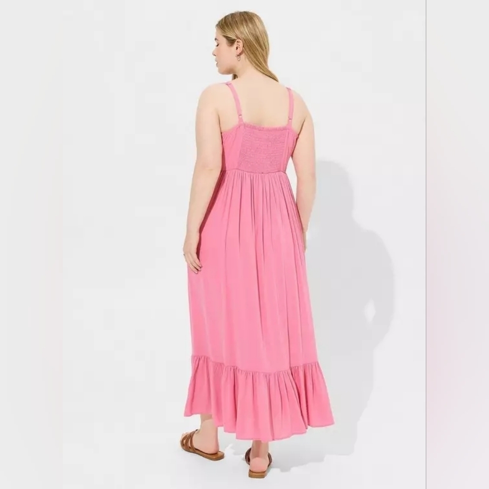 Torrid Maxi Washable Gauze Lace Inset Dress in Chateau Rose, Sz 2x. NWT - Picture 3 of 6